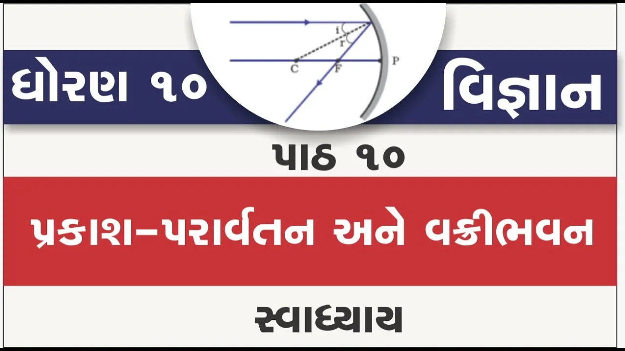 10 dhoran 10 vigyan path 10 swadhyay std 10 science ch 10 prakash paravartan ane vakribhavan ｜ part 10